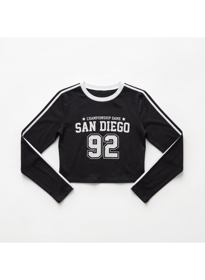 LOUD UNIVERSE Women's Retro-Inspired Long-Sleeve Crop Top - Image 2