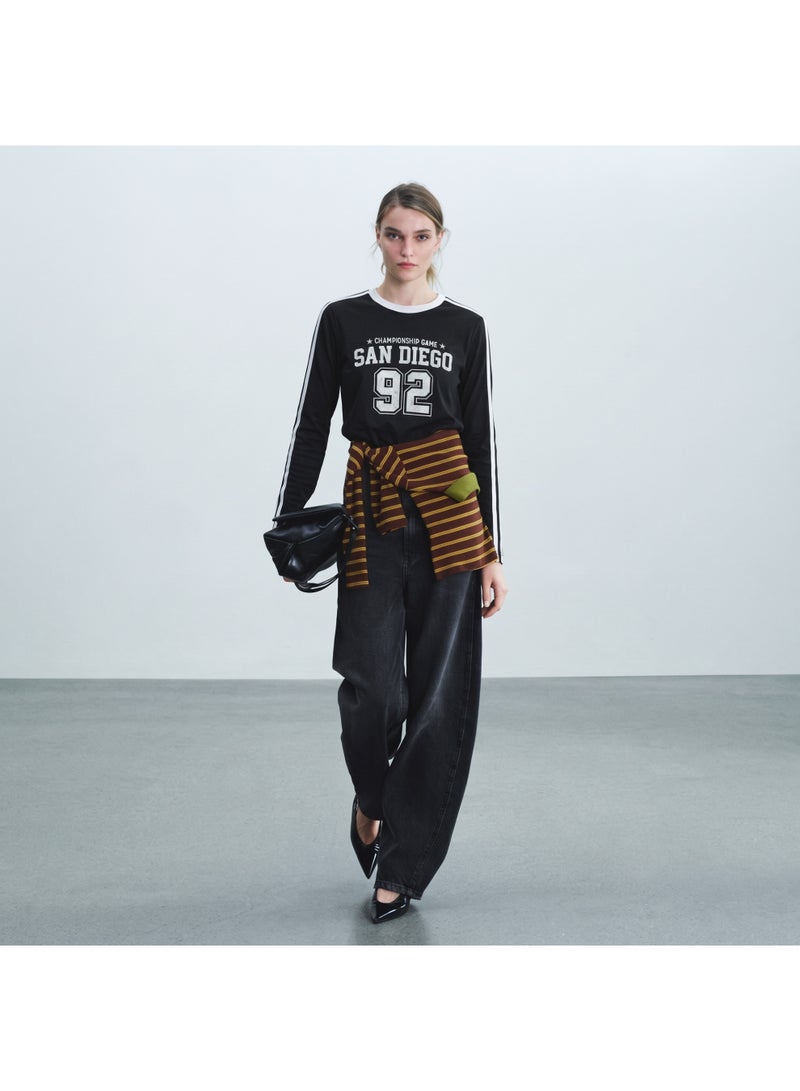 LOUD UNIVERSE Women's Retro-Inspired Long-Sleeve Crop Top - Image 4