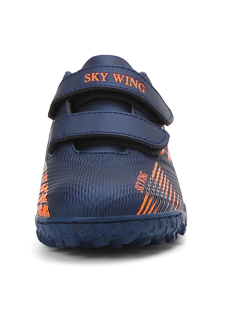 جناح السماء - حذاء كرة قدم SKY WING للأولاد والبنات بنعل IC أو IN بحلقة وخطاف وحلقة مناسب للأطفال من الجنسين للاستخدام الداخلي والخارجي ومناسب للأطفال الصغار والكبار - Image 1