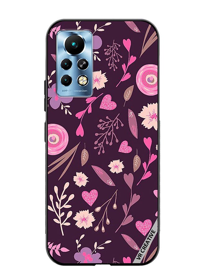 VR CREATIVE Protective Case Cover For Infinix Note 11 Pro Purple Floral Design Multicolour - Image 1