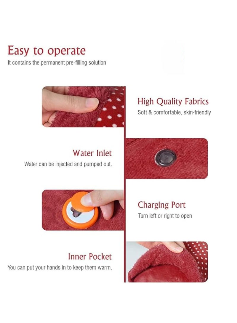 Electric Hot Water Bag Rechargeable Heating Pad – Portable Warm Compress Bag for Pain Relief, Cramps, Back, Neck & Hand Warmer - Image 5