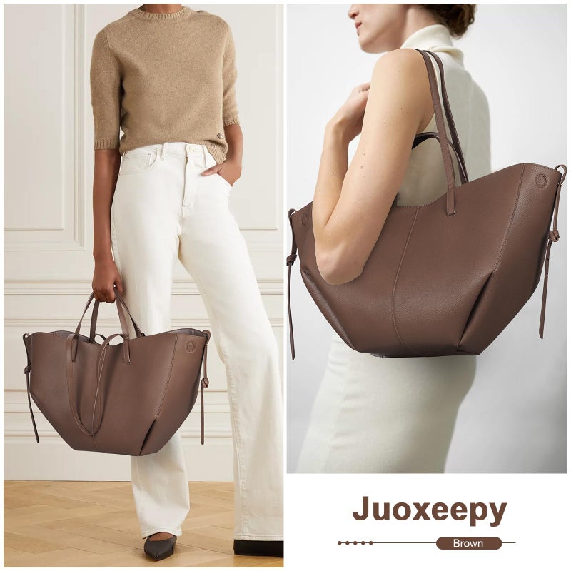 Juoxeepy Faux Leather Tote Bag Work Bag for Women Trendy Handbag Purse Fall Shoulder Bags with Magnetic Closure - Image 2