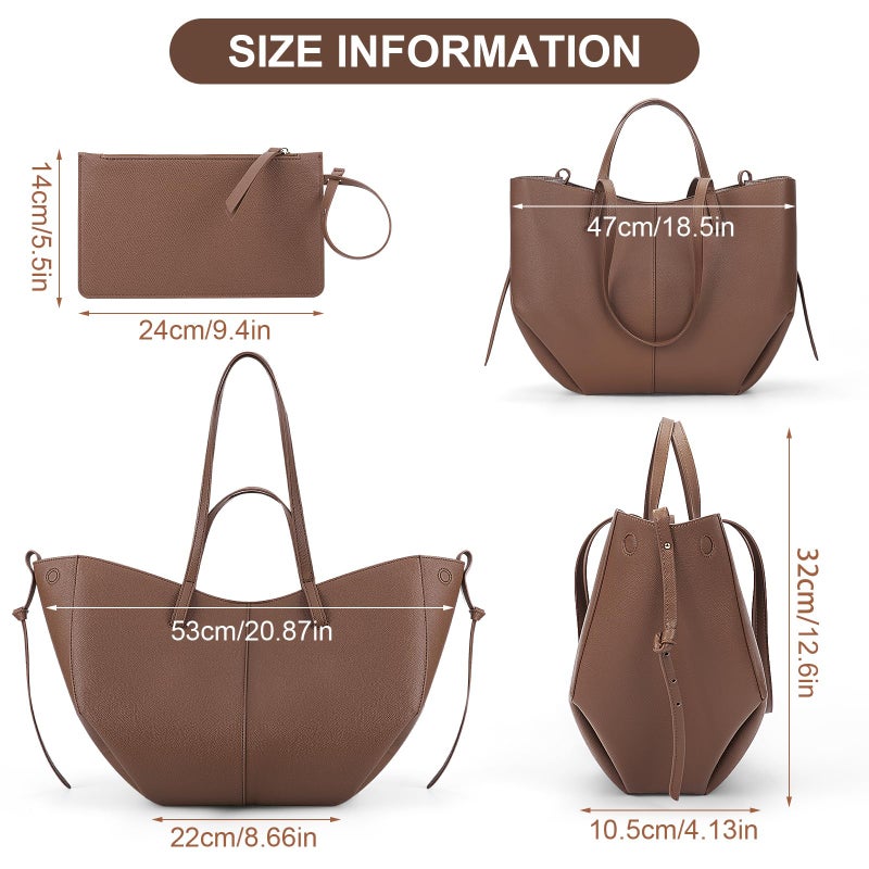 Juoxeepy Faux Leather Tote Bag Work Bag for Women Trendy Handbag Purse Fall Shoulder Bags with Magnetic Closure - Image 4