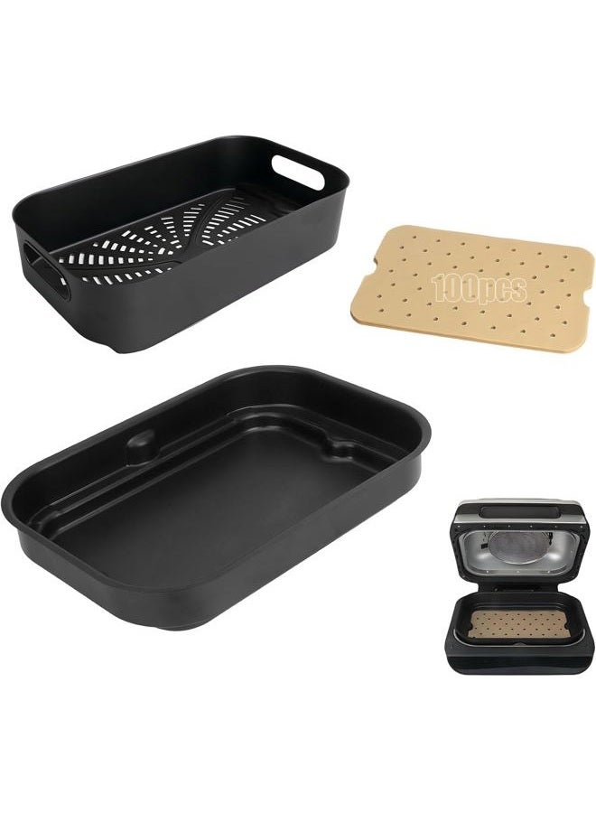 BBQ-PLUS Cooking Pot for Ninja Foodi FG551/DG551/DG651 Smart XL Indoor Grill Accessories (Cooking pot & grill basket set) - Image 1