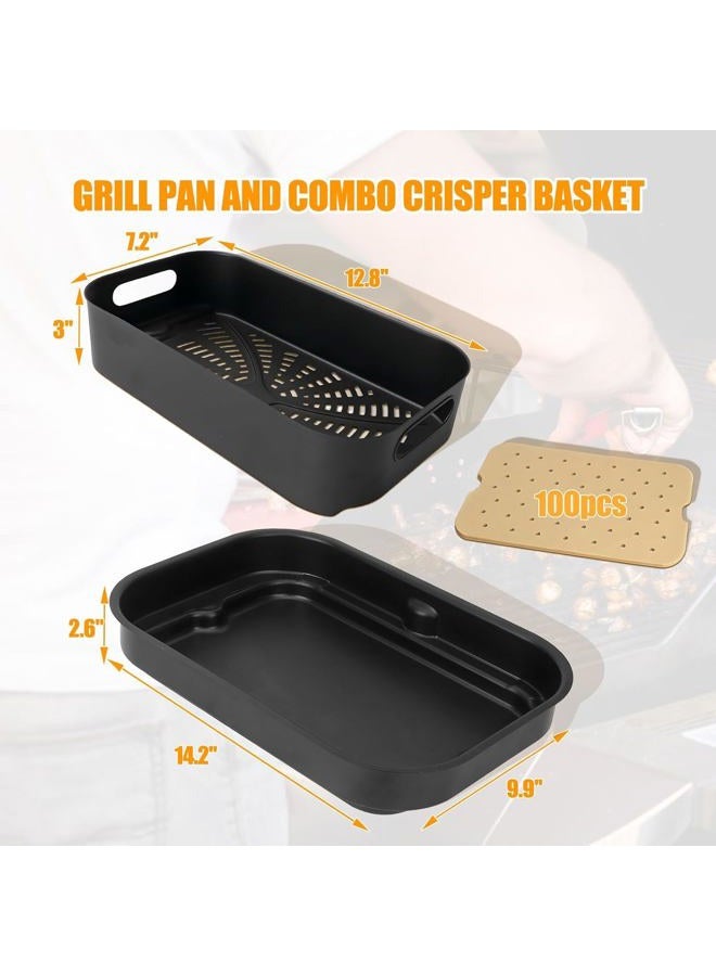 BBQ-PLUS Cooking Pot for Ninja Foodi FG551/DG551/DG651 Smart XL Indoor Grill Accessories (Cooking pot & grill basket set) - Image 2