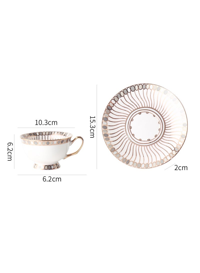 Sharpdo 2 sets gold thread coffee cup 220 ml and coffee dish  - Image 2