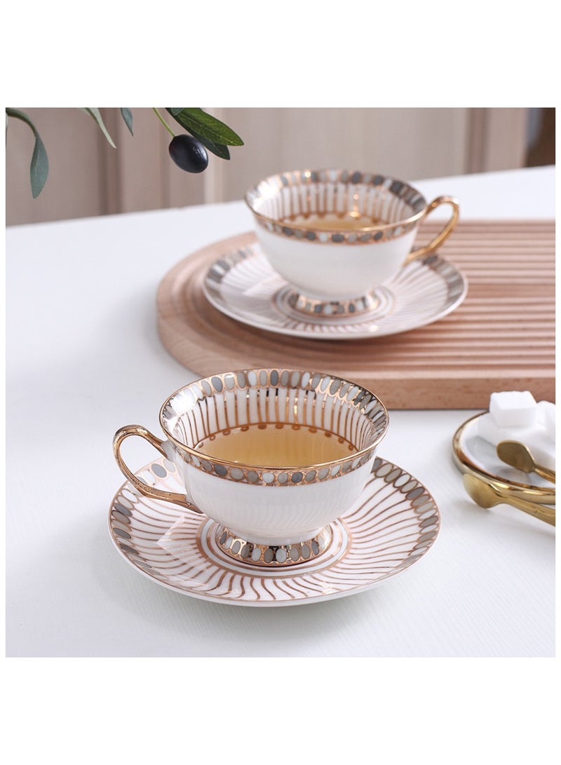 Sharpdo 2 sets gold thread coffee cup 220 ml and coffee dish  - Image 4
