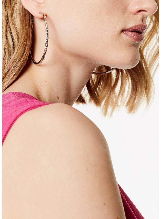 كارين ميلين أقراط دائرية كبيرة مرصعة بالكريستال - Image 4