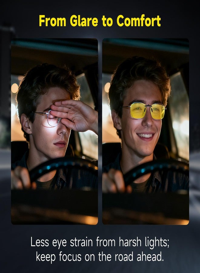 Each Cool Night Vision Clip-On Glasses, 2-Pack Polarized Yellow Lens for Night Driving, Clip-On Over Glasses, Headlight Glare Comfort, UV400 - Image 3