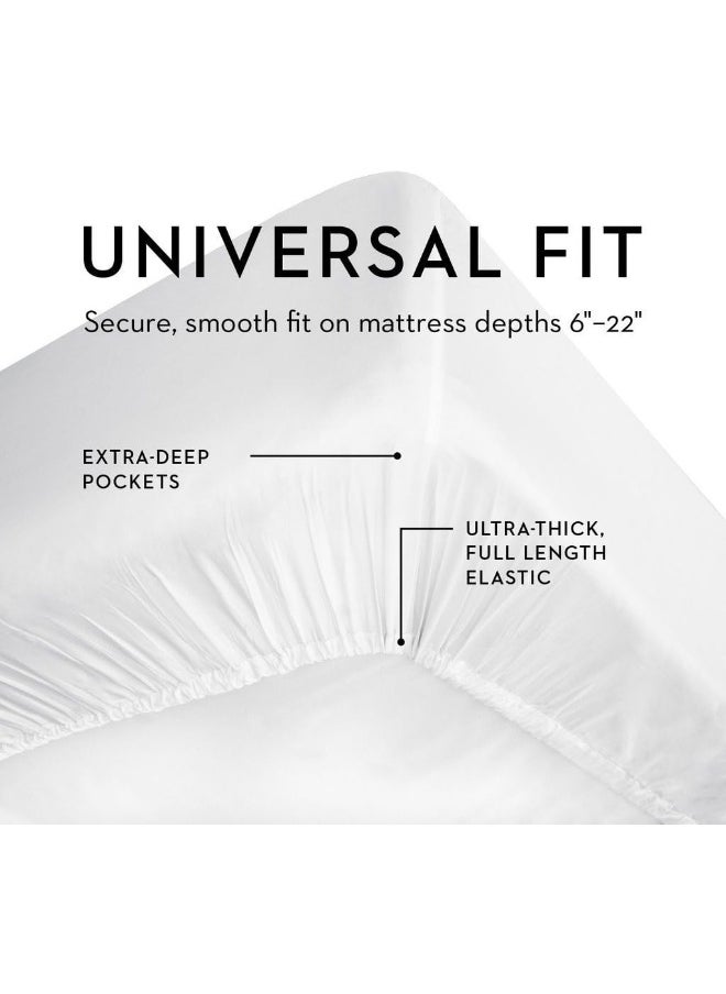 Generic Comfortica Classics 100% Egyptian Cotton 600 Thread Count, Silver Twin Fitted Sheet with Elastic All Around, Soft & Silky Sateen Weave - Fits Mattress Upto 18 inches  - Image 3