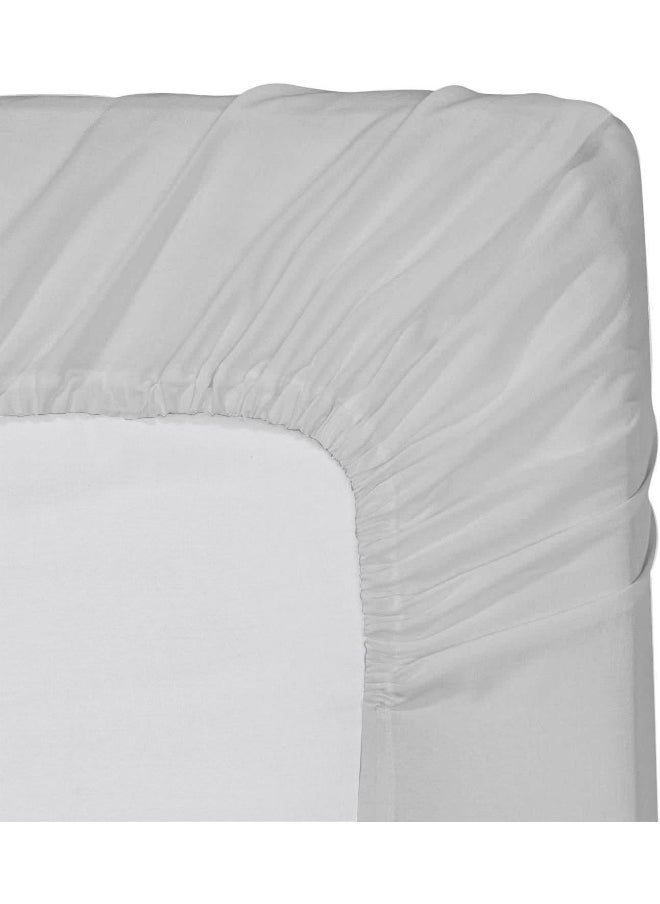 Generic Comfortica Classics 100% Egyptian Cotton 600 Thread Count, Silver Twin Fitted Sheet with Elastic All Around, Soft & Silky Sateen Weave - Fits Mattress Upto 18 inches  - Image 2