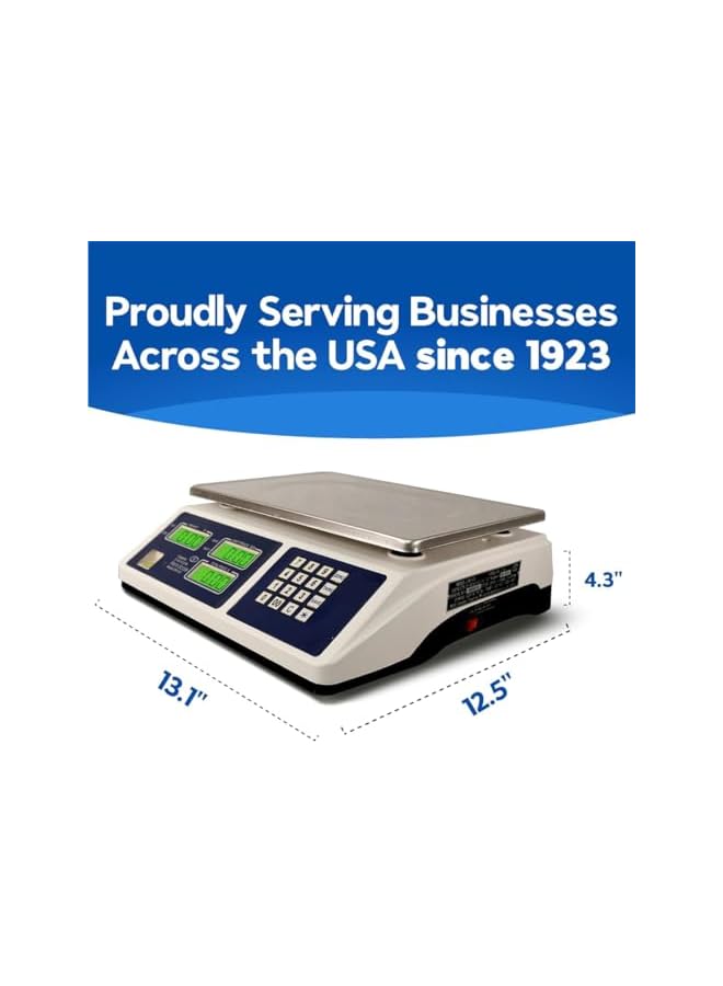 PROMASS Highly Efficient 66lb/30kg Digital Price Computing Scale for Commercial Use, Dual LCD Display, Stainless Steel Platform, Rechargeable Battery, Ideal for Fruits, Vegetables, Meat, and Produce - Image 5