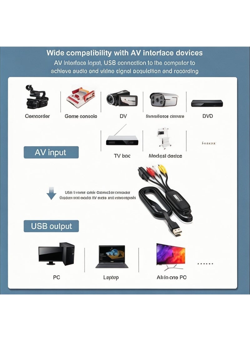 كابتشر جهاز التقاط وتحويل الفيديو الذكي من RCA إلى USB - محول ذكريات زمن الطيبين وأشرطة الـ VHS والـ DVD إلى رقمي - Image 2