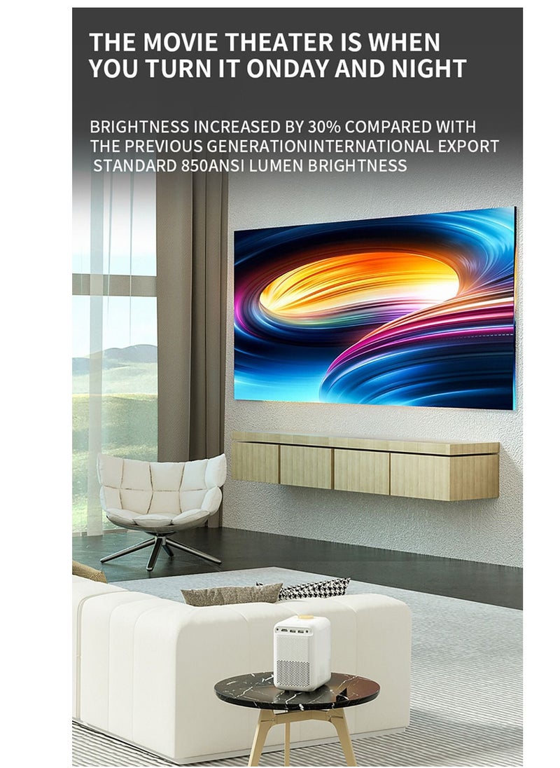 SLG - Upgrade Portable Projector 400ANSI 1080P Full HD 5G&2.4G Dual WiFi BT5.0 HIFI Speaker Built-in Android OS - Image 1