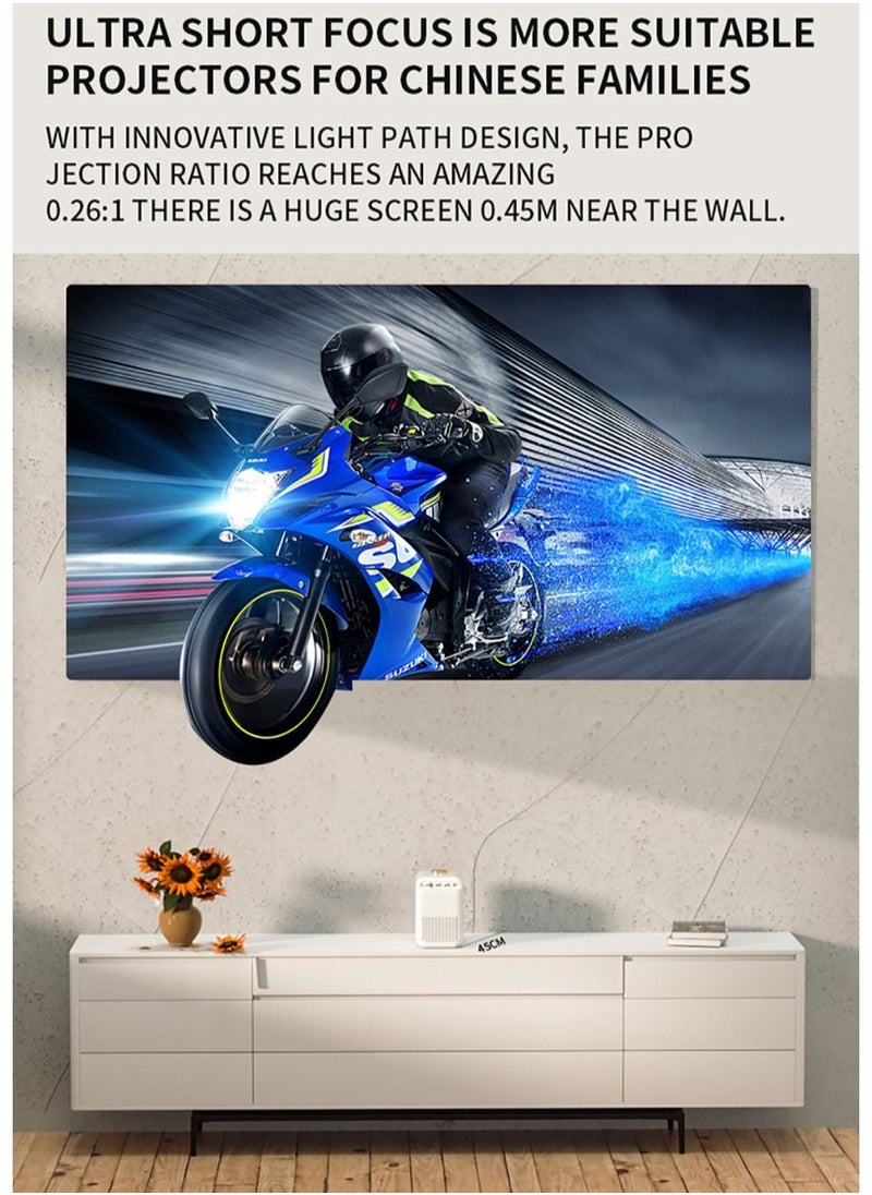 SLG - Upgrade Portable Projector 400ANSI 1080P Full HD 5G&2.4G Dual WiFi BT5.0 HIFI Speaker Built-in Android OS - Image 1