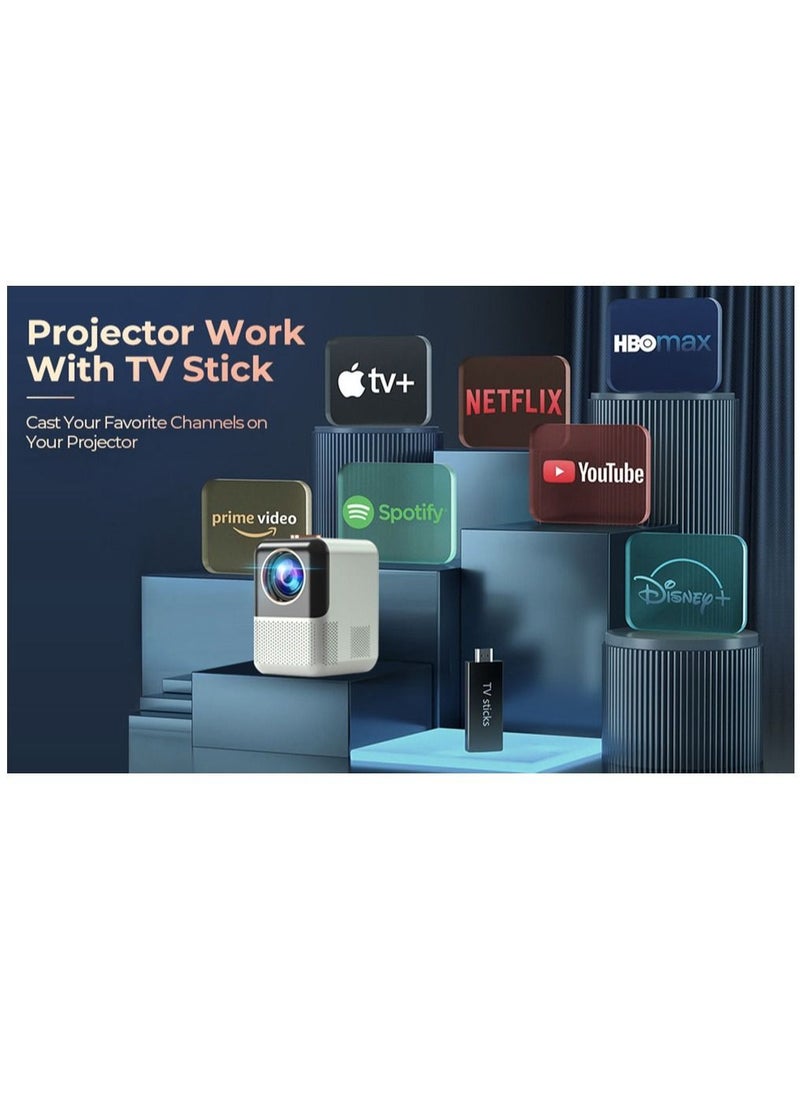 SLG - Upgrade Portable Projector 400ANSI 1080P Full HD 5G&2.4G Dual WiFi BT5.0 HIFI Speaker Built-in Android OS - Image 1