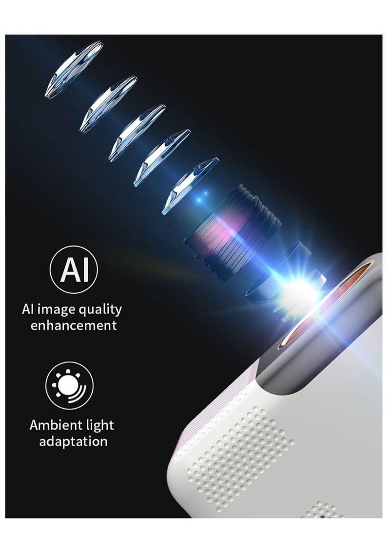 SLG - Upgrade Portable Projector 400ANSI 1080P Full HD 5G&2.4G Dual WiFi BT5.0 HIFI Speaker Built-in Android OS - Image 1