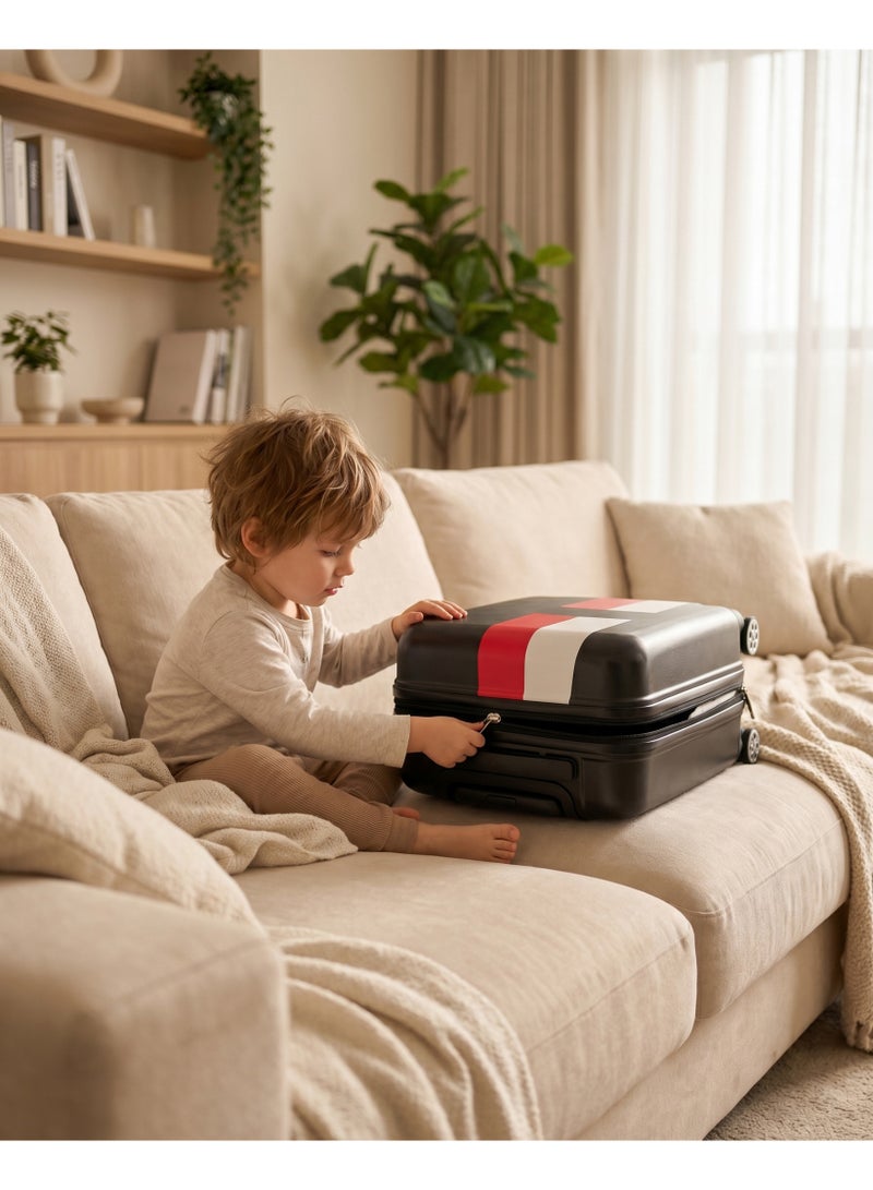 ZAAPPY Kids Stripe Printed ABS Lightweight 17 Inch (7kg) Cabin Size Luggage, 8 Wheels, Combination Lock Suitcase - Image 2
