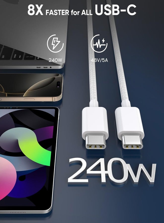 DreemTeam USB C to USB C,240W USB-C Woven Charge Cable,6.6ft 2Pack USB C Cable Fast Charging Cord for Apple MacBook Pro/MacBook Air,iPad Pro/Air,iPad Mini,iPhone 16 15 Pro Max Plus Compatible 140W/100W/60W/45W - Image 3
