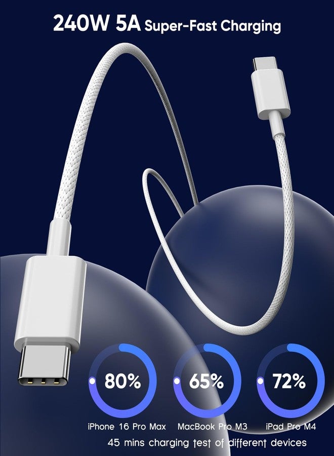 DreemTeam USB C to USB C,240W USB-C Woven Charge Cable,6.6ft 2Pack USB C Cable Fast Charging Cord for Apple MacBook Pro/MacBook Air,iPad Pro/Air,iPad Mini,iPhone 16 15 Pro Max Plus Compatible 140W/100W/60W/45W - Image 4