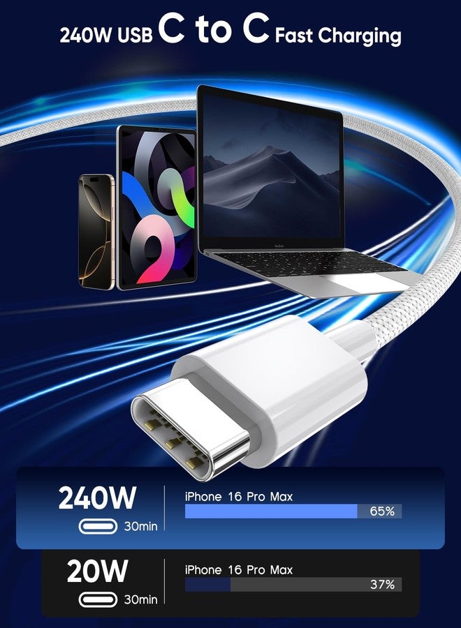 DreemTeam USB C to USB C,240W USB-C Woven Charge Cable,6.6ft 2Pack USB C Cable Fast Charging Cord for Apple MacBook Pro/MacBook Air,iPad Pro/Air,iPad Mini,iPhone 16 15 Pro Max Plus Compatible 140W/100W/60W/45W - Image 2