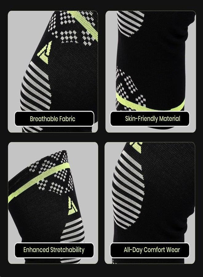 ACTIFIT Knee Support Brace for Men and Women, Compression Sleeve for Pain Relief, Arthritis, Sprains, Sports Injury, Non-Slip and Breathable, Multicolor, L Size, Pack of 1 - Image 3