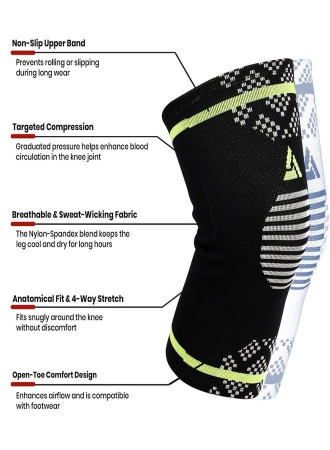 ACTIFIT Knee Support Brace for Men and Women, Compression Sleeve for Pain Relief, Arthritis, Sprains, Sports Injury, Non-Slip and Breathable, Multicolor, L Size, Pack of 1 - Image 2