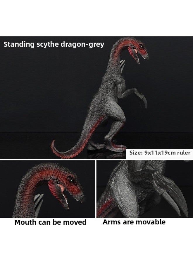 Dinosaur Simulation Model Solid Plastic Tyrannosaurus Rex Toy Dinosaur Model Plastic Toy Hand A Hair-Color:JZ018 Gray Sickle 290g - Image 1