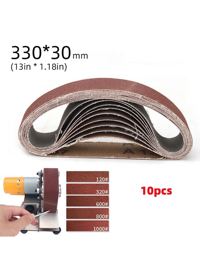 10pcs P800 Sanding Belts 330x30mm For Pneumatic Belt Machine Grinding Polishing - Image 1