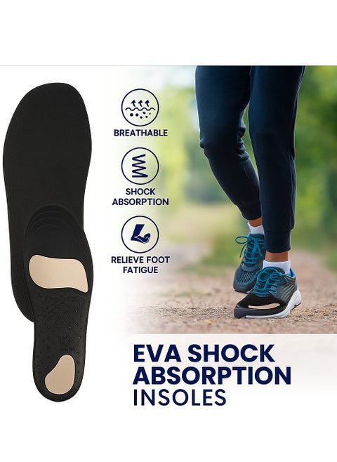1 Pair EVA Comfortable Sports Shoe Insole Breathable Insoles Shock Absorption and Cushioning Effect Relieve Foot Pain For Men and Women Shock-Absorbing Breathable High Elasticity Insole Ideal For Daily Use Invisible Height Increase