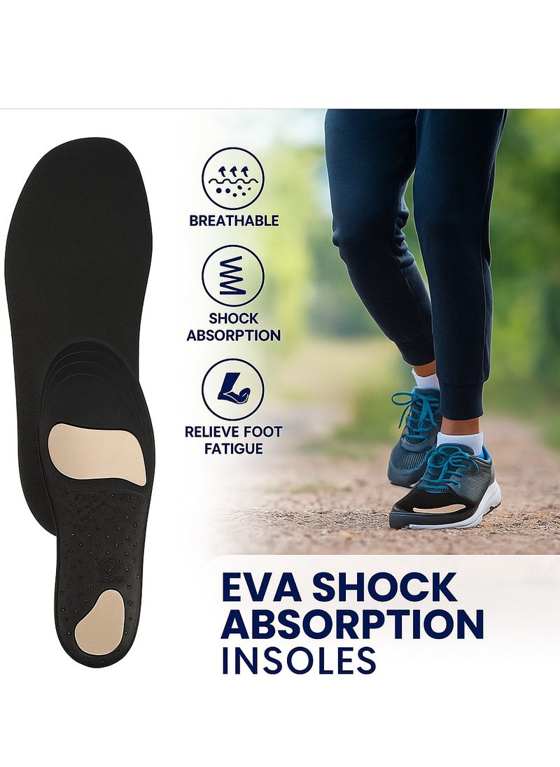 Bluejw - 1 Pair EVA Comfortable Sports Shoe Insole Breathable Insoles Shock Absorption and Cushioning Effect Relieve Foot Pain For Men and Women Shock-Absorbing Breathable High Elasticity Insole Ideal For Daily Use Invisible Height Increase - Image 1