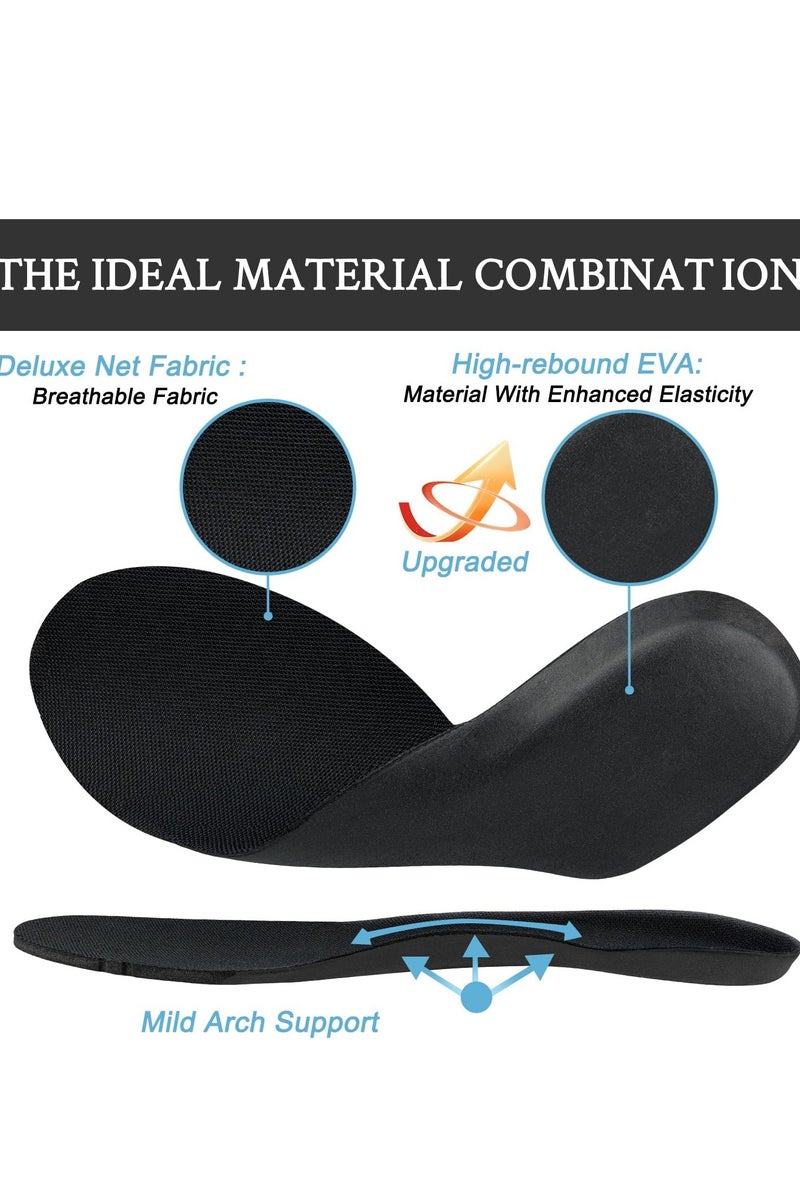Bluejw 1 Pair EVA Comfortable Sports Shoe Insole Breathable Insoles Shock Absorption and Cushioning Effect Relieve Foot Pain For Men and Women Shock-Absorbing Breathable High Elasticity Insole Ideal For Daily Use Invisible Height Increase - Image 2