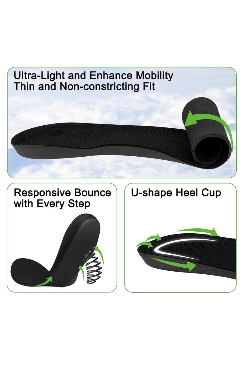 Bluejw 1 Pair EVA Comfortable Sports Shoe Insole Breathable Insoles Shock Absorption and Cushioning Effect Relieve Foot Pain For Men and Women Shock-Absorbing Breathable High Elasticity Insole Ideal For Daily Use Invisible Height Increase - Image 3