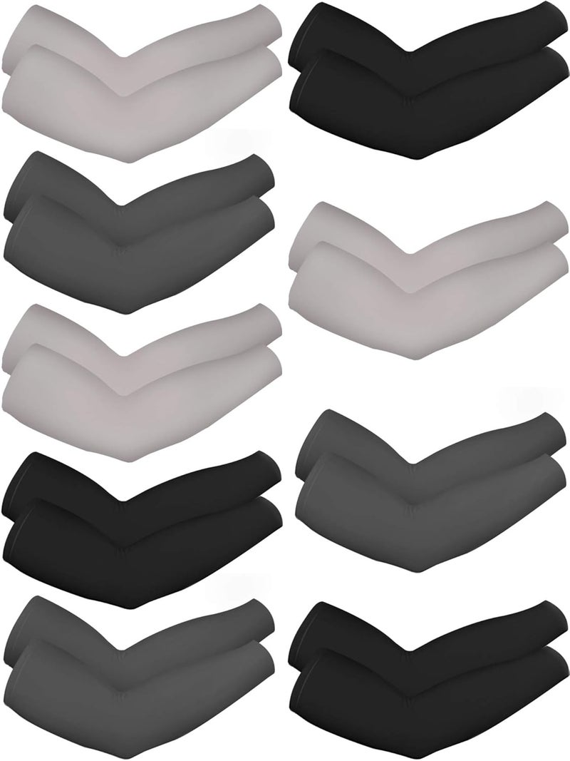 Bememo 9 Pairs UV Protection Sleeves Cooling Sleeves Long Arm Covers Arm Sleeves for Men and Women - Image 1