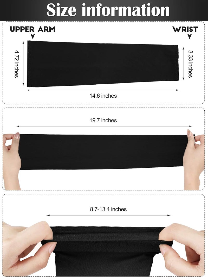Bememo 9 Pairs UV Protection Sleeves Cooling Sleeves Long Arm Covers Arm Sleeves for Men and Women - Image 2