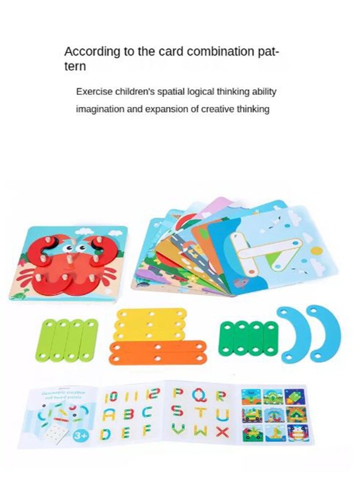 Filly لعبة بازل عمود الشكل - لعبة خشبية إبداعية للأطفال من مونتيسوري للأولاد والبنات لتعلم إدراك الحيوانات وحركة المرور - Image 4