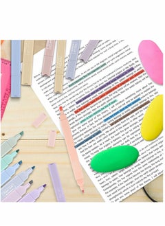 SYOSI Double Head Highlighters 12 Colour Marker Pen Chisel Tip Assorted Colors With Soft Markers Felt tips Double-end Highlighter Pastel Highlighters, Dry Fast Easy to Hold  - Image 5