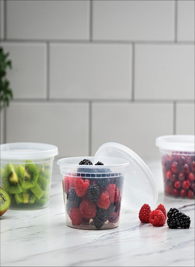 Stack Man [240 Sets - 16 oz.] Clear Plastic Deli Food Storage Containers with Airtight Lids - Soup Containers - Bulk Pack - 240/Case Brand - Image 3