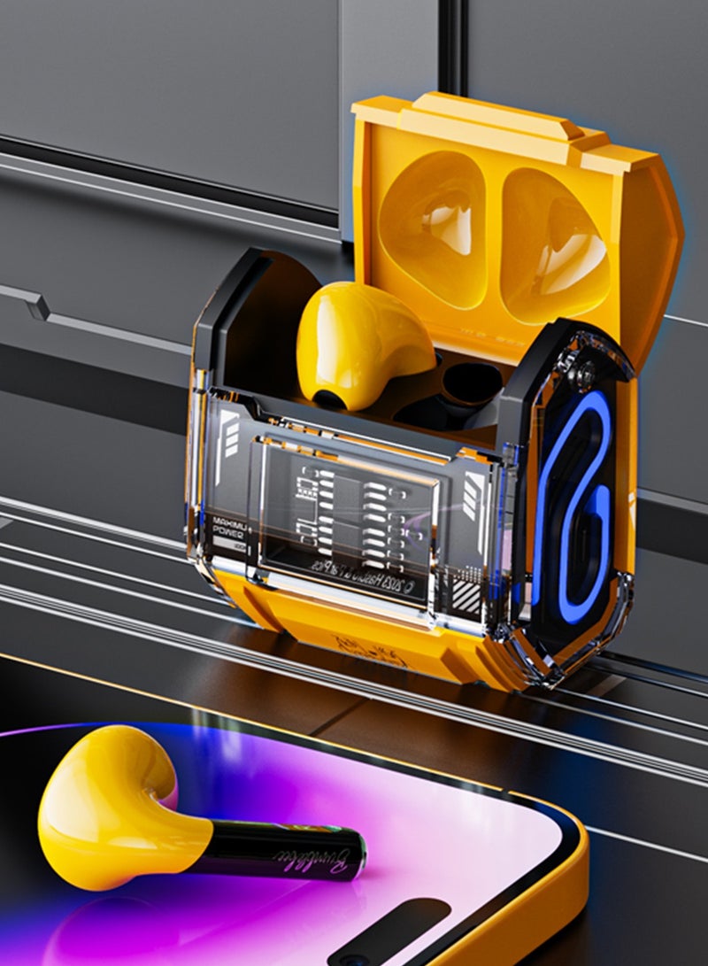 TRANSFORMERS MG-C03 Wireless Bluetooth Earphones, 13mm Drivers, Bluetooth 5.0, Noise Isolation, 5H Playtime – Yellow - Image 3