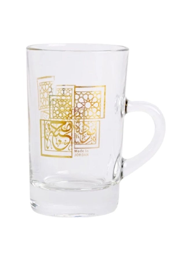 Dimlaj 6-Piece Firm Handle Farah Glass Tea Set Clear and Gold DJ-42744 - Image 2