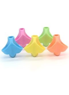 DECOR SOUQ Ergonomic Pencil Gripper Set of 5 - Colorful Writing Aids for Kids and Adults - Improves Grip and Comfort - Ideal for School, Home, Office Use - Student Grip Pen Corrector Set - Soft Rubber Writing Posture Grip - Handwriting Aid Correction Tool for Preschool - Silicone Grips for Handwriting Posture Correction – Ideal Writing Correction Pencil Holder for Kids  - Image 4