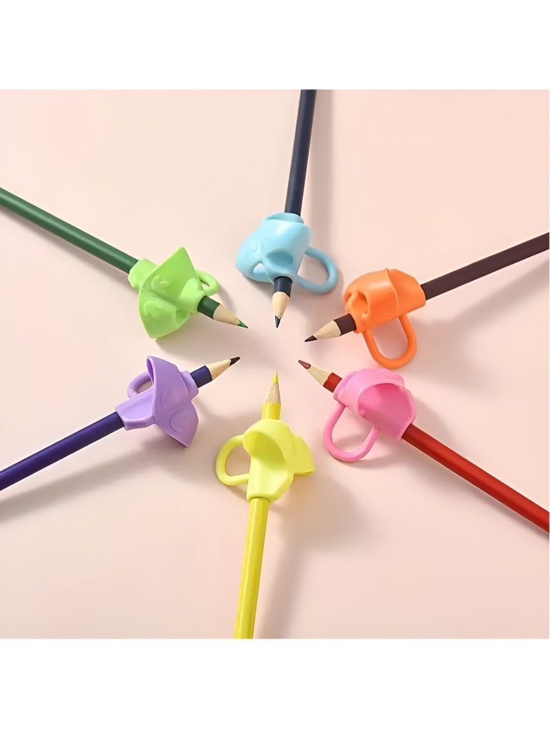 DECOR SOUQ Ergonomic Pencil Gripper Set of 5 - Colorful Writing Aids for Kids and Adults - Improves Grip and Comfort - Ideal for School, Home, Office Use - Student Grip Pen Corrector Set - Soft Rubber Writing Posture Grip - Handwriting Aid Correction Tool for Preschool - Silicone Grips for Handwriting Posture Correction – Ideal Writing Correction Pencil Holder for Kids - Image 5
