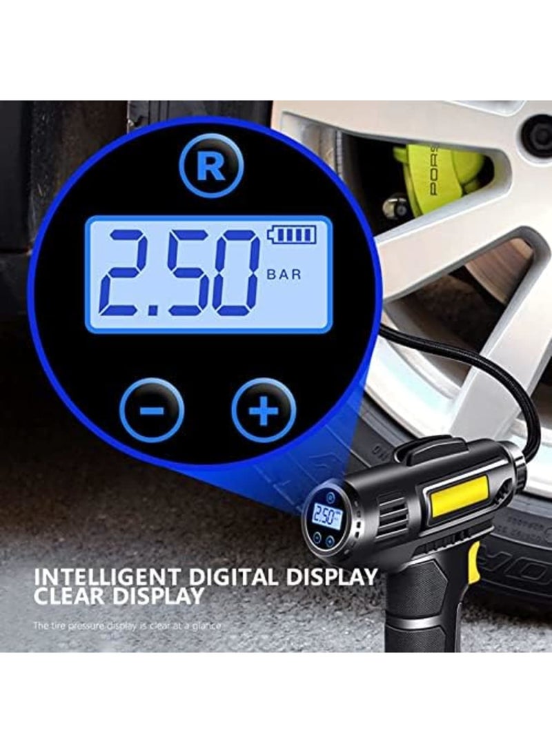 Luckam Tire Inflator, Rechargeable Lithium Ion Battery Portable Handheld Fast Inflation Auto Tire Pump with Digital Pressure Gauge for Car Motorcycles Tires - Image 4