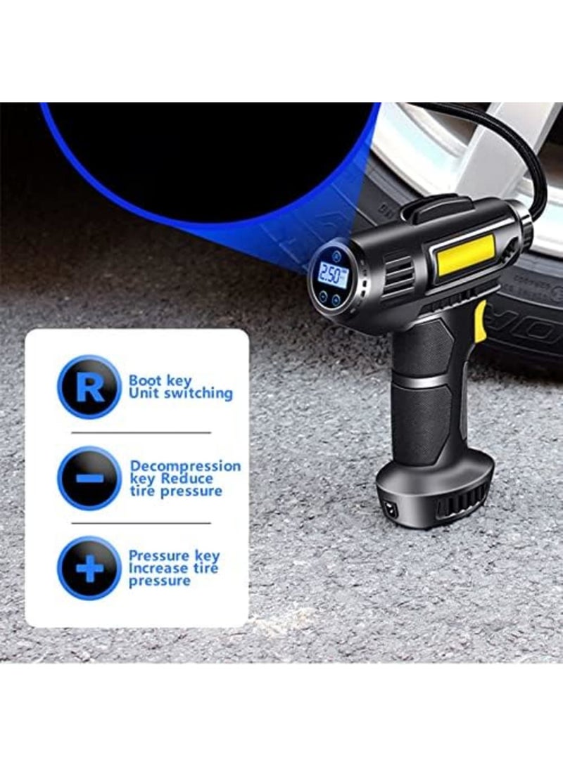 Luckam Tire Inflator, Rechargeable Lithium Ion Battery Portable Handheld Fast Inflation Auto Tire Pump with Digital Pressure Gauge for Car Motorcycles Tires - Image 3