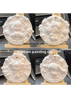 xozgdovg Liou Kulomi Gypsum Relief Painting Pendant Children's Handmade DIY Graffiti Doll Cinnamon Dog Aromatherapy Listing-Color:Pudding Dog Tag-1 White Embryo  - Image 2