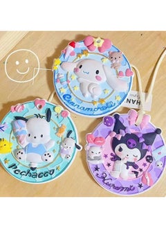 xozgdovg Liou Kulomi Gypsum Relief Painting Pendant Children's Handmade DIY Graffiti Doll Cinnamon Dog Aromatherapy Listing-Color:Pudding Dog Tag-1 White Embryo  - Image 5
