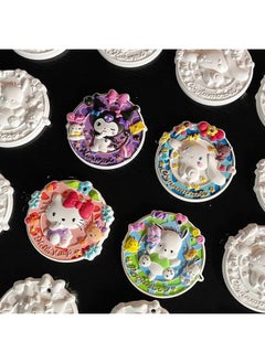 xozgdovg Liou Kulomi Gypsum Relief Painting Pendant Children's Handmade DIY Graffiti Doll Cinnamon Dog Aromatherapy Listing-Color:Pudding Dog Tag-1 White Embryo  - Image 4