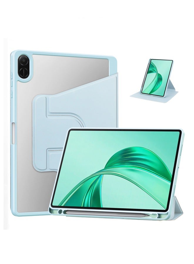 Case for  Honor Pad X8a 11 Inch,Tablet Protective Case With Pen Slot, Acrylic 360 ° Rotating Design, Automatic Wake-up/sleep, Soft Leather,Blue  - Image 1