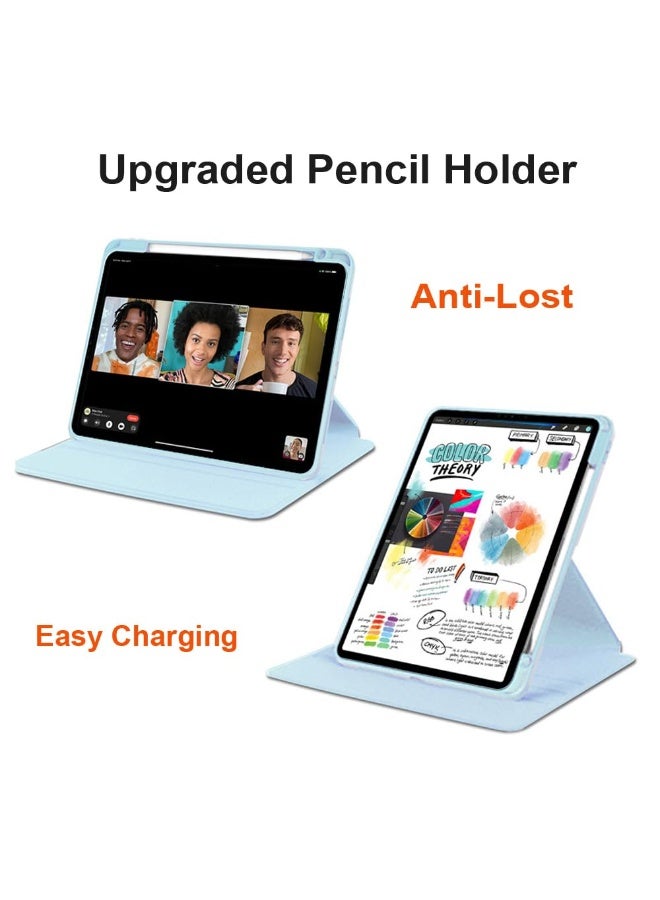 Case for  Honor Pad X8a 11 Inch,Tablet Protective Case With Pen Slot, Acrylic 360 ° Rotating Design, Automatic Wake-up/sleep, Soft Leather,Blue  - Image 4