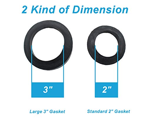 Teaayako Universal Toilet Tank to Bowl Repair Kit Including 2 Sponge Gaskets and 3 Set Brass Hardware Kits Fits 2 Inches 3 Inches Flush Valve Opening - Image 2